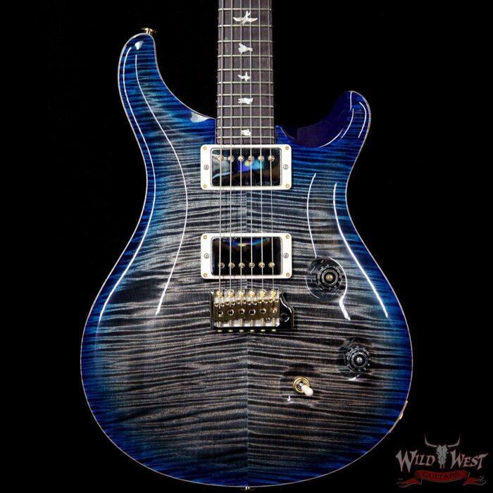 PRS Wood Library 10 Top Custom 24 Korina Neck with Cocobolo Fingerboard Charcoal Blue Burst - Image 3