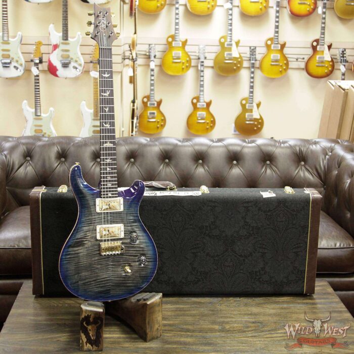 PRS Wood Library 10 Top Custom 24 Korina Neck with Cocobolo Fingerboard Charcoal Blue Burst - Image 11