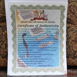 PRS Wild West Guitars 25th Anniversary Limited Run Wood Library Artist Package McCarty 594 Semi-Hollow Beach Fade (Private Stock Color) 7.05 LBS (US Only / No International Shipping) - Image 12