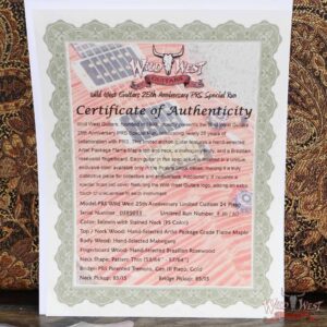 PRS Wild West Guitars 25th Anniversary Limited Run Wood Library Artist Package Custom 24 Piezo Salmon (Private Stock Color) 8.50 LBS (US Only / No International Shipping) - Image 12