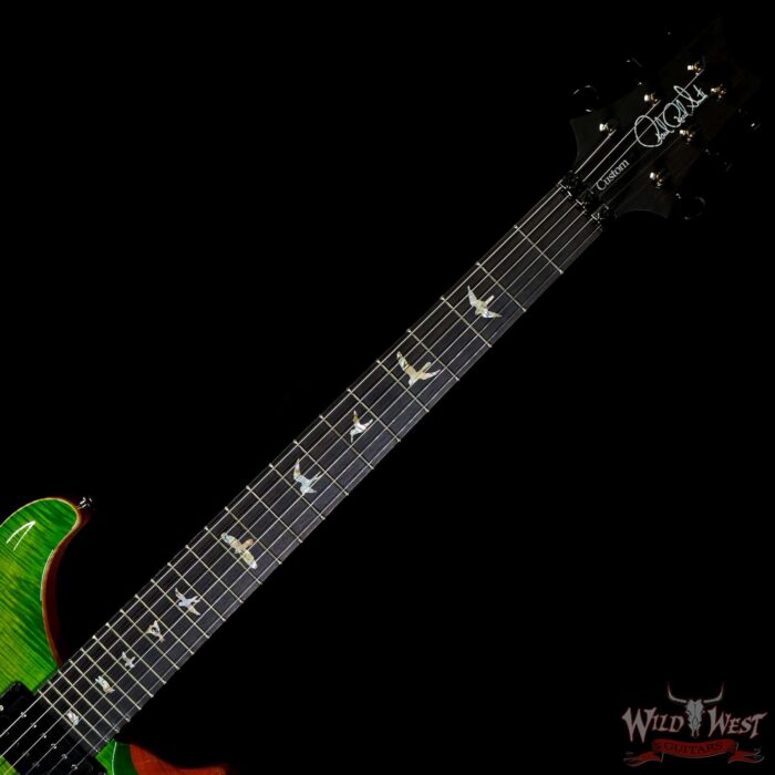 Paul Reed Smith PRS Wood Library 10 Top Custom 24 Floyd Rose Ebony Fingerboard Stained Flame Maple Neck Eriza Verde - Image 4