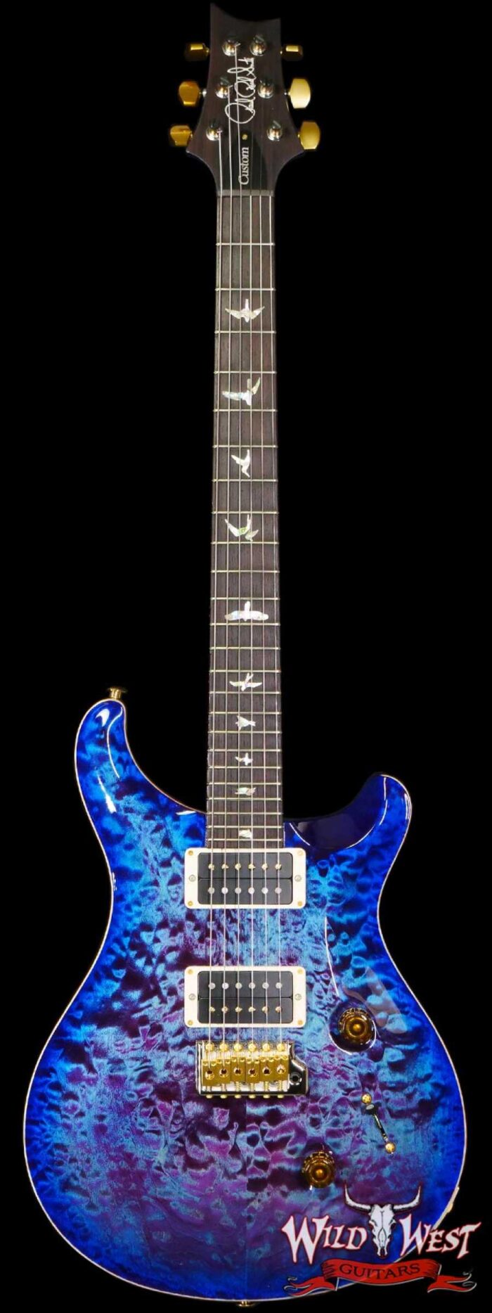 Paul Reed Smith PRS Core 10 Top Special Run Custom 24 Quilt Maple Top Korina Neck East Indian Rosewood Board Violet Blue Burst - Image 1
