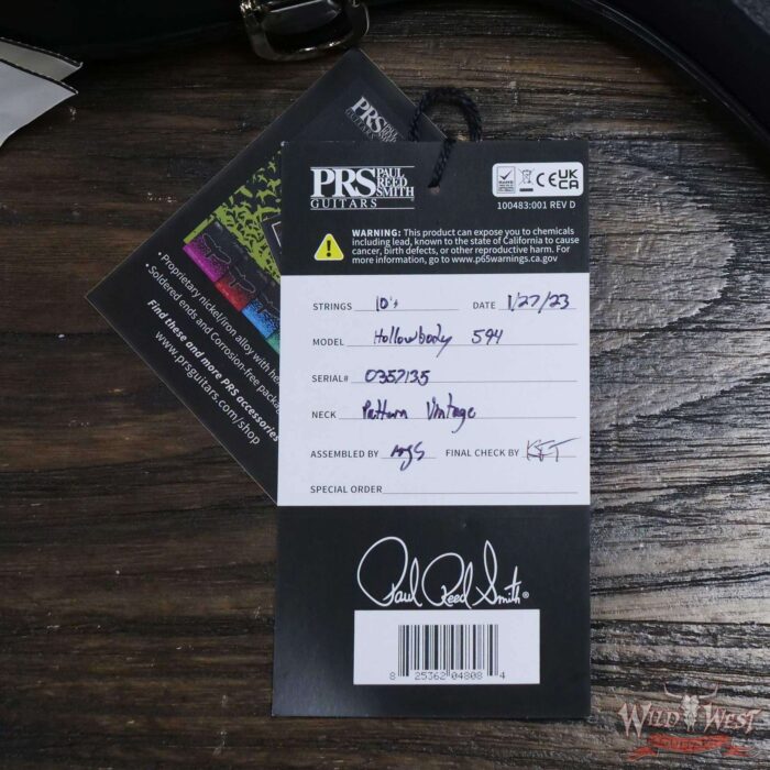 Paul Reed Smith PRS Core Series McCarty 594 Hollowbody II HBII-594 Charcoal Cherry Burst - Image 12
