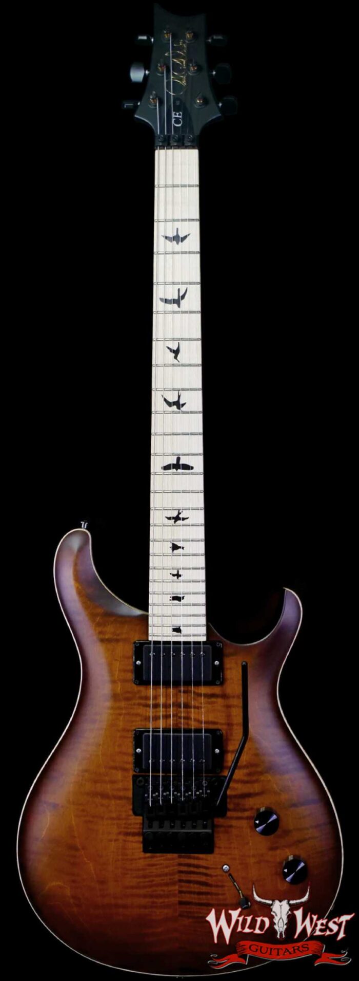 Paul Reed Smith PRS Bolt-On Series Dustie Waring Signature CE 24 Floyd Rose FR Maple Board Burnt Amber Smokeburst 7.45 LBS - Image 1