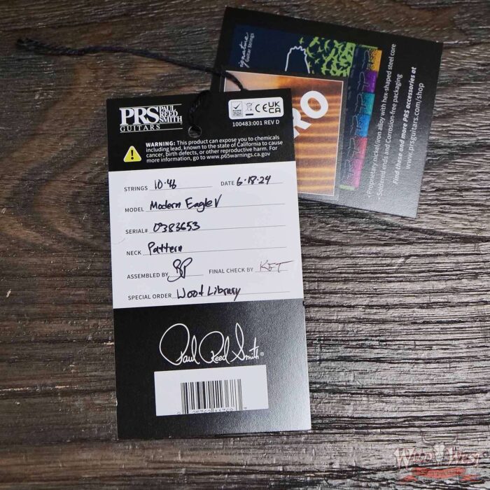 Paul Reed Smith PRS Wood Library 10 Top Quilt Modern Eagle V ME5 Flame Maple Neck Brazilian Rosewood Board Charcoal Cherry Burst 8.30 LBS (US Only / No International Shipping) - Image 12