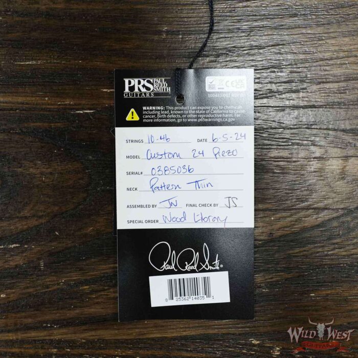 PRS Wild West Guitars 25th Anniversary Limited Run Wood Library Artist Package Custom 24 Piezo Salmon (Private Stock Color) 8.05 LBS (US Only / No International Shipping) - Image 13