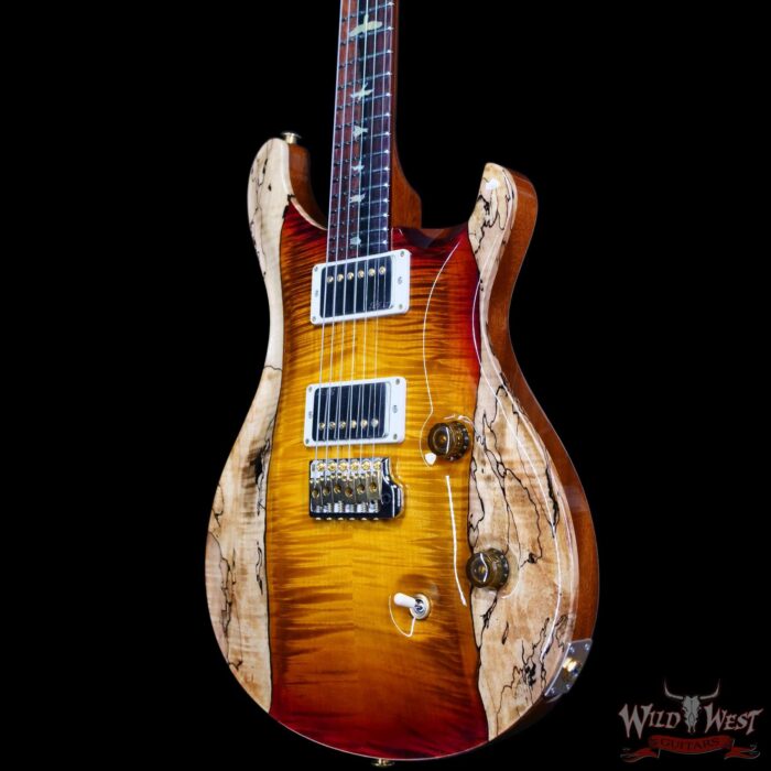 Paul Reed Smith PRS Private Stock #11318 Custom 24 Spalted Maple Top Natural with Dark Cherry Glow 7.65 LBS - Image 2