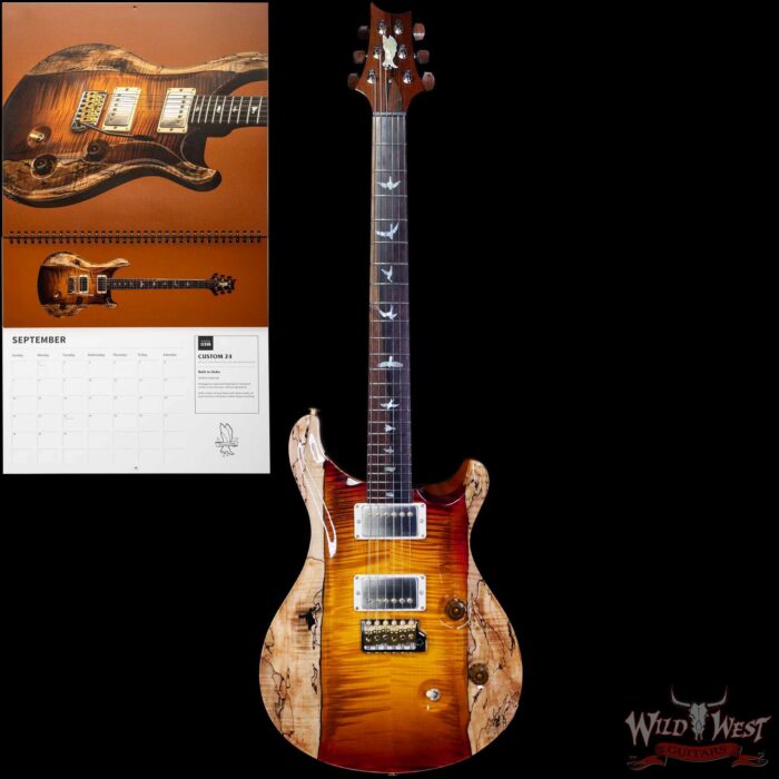 Paul Reed Smith PRS Private Stock #11318 Custom 24 Spalted Maple Top Natural with Dark Cherry Glow 7.65 LBS - Image 3