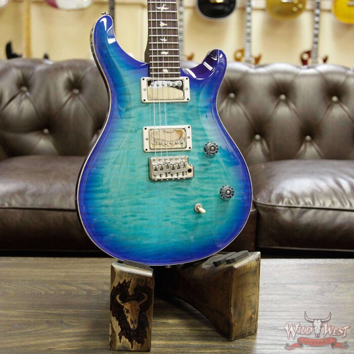 Paul Reed Smith PRS Wild West Guitars Special Run CE 24 Flame Top Painted Neck 57/08 Pickups Makena Blue 286717 - Image 7