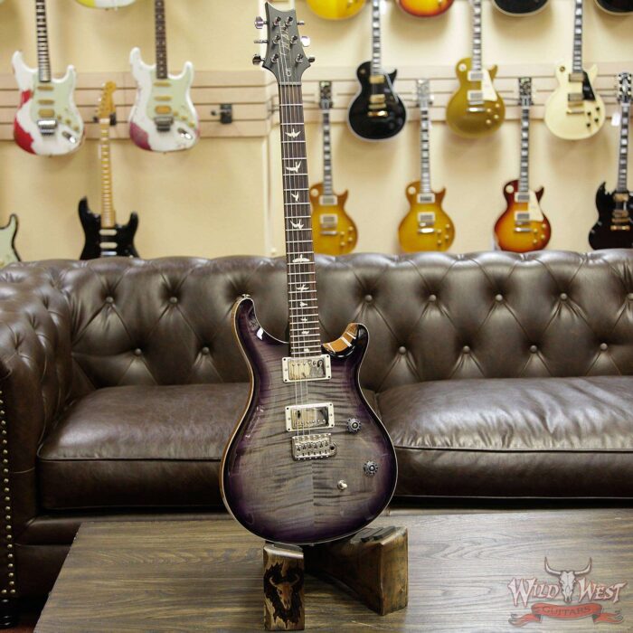 PRS Wild West Guitars Special Run CE 24 Flame Top Painted Neck 57/08 Pickups Gray Black Purple Burst 290170 - Image 7