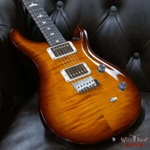 PRS Wild West Guitars Special Run Flame Top Black Neck CE 24 57/08 Pickups Violin Amber Burst 313835 - Image 7