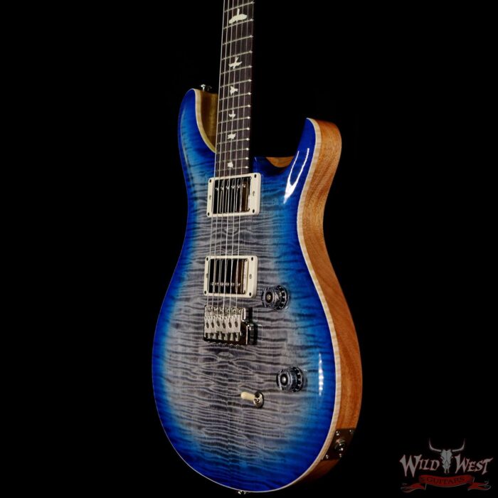 Paul Reed Smith PRS Wild West Guitars Special Run Flame Top Black Neck CE 24 Faded Grey Black Blue Burst 318380 - Image 2