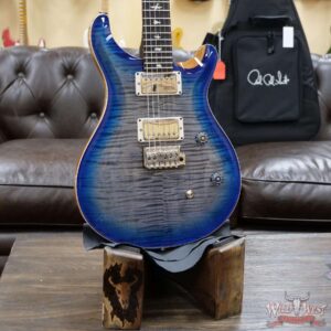 Paul Reed Smith PRS Wild West Guitars Special Run Flame Top Black Neck CE 24 Faded Grey Black Blue Burst 318380 - Image 7