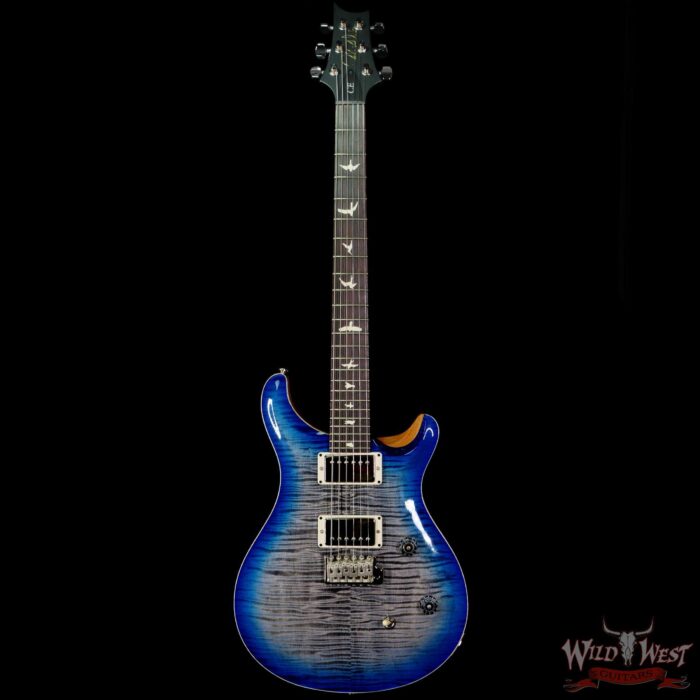 Paul Reed Smith PRS Wild West Guitars Special Run Flame Top Black Neck CE 24 Faded Grey Black Blue Burst 318380 - Image 3