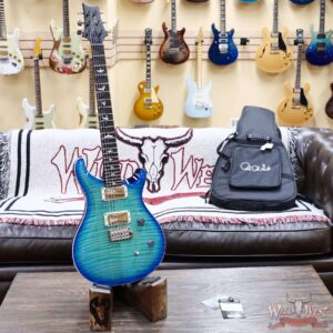 Paul Reed Smith PRS Wild West Guitars Special Run CE 24 Painted Black Neck 57/08 Covered Pickups Makena Blue 7.75 LBS - Image 4