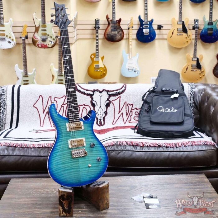 Paul Reed Smith PRS Wild West Guitars Special Run CE 24 Painted Black Neck 57/08 Covered Pickups Makena Blue 7.75 LBS - Image 4