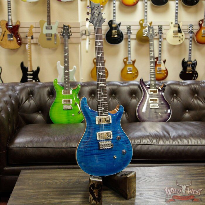 PRS Wild West Guitars Special Run CE 24 Flame Top Painted Neck 57/08 Pickups Blue Matteo 288746 - Image 5