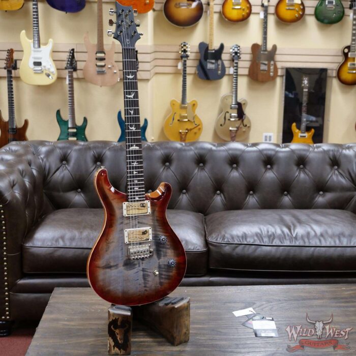 PRS Wild West Guitars Special Run Flame Top Black Neck CE 24 Faded Gray Black Cherry Burst 318382 - Image 5