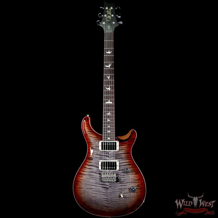 PRS Wild West Guitars Special Run CE 24 Flame Top 57/08 Pickups Faded Grey Black Cherry Burst 243894 - Image 4