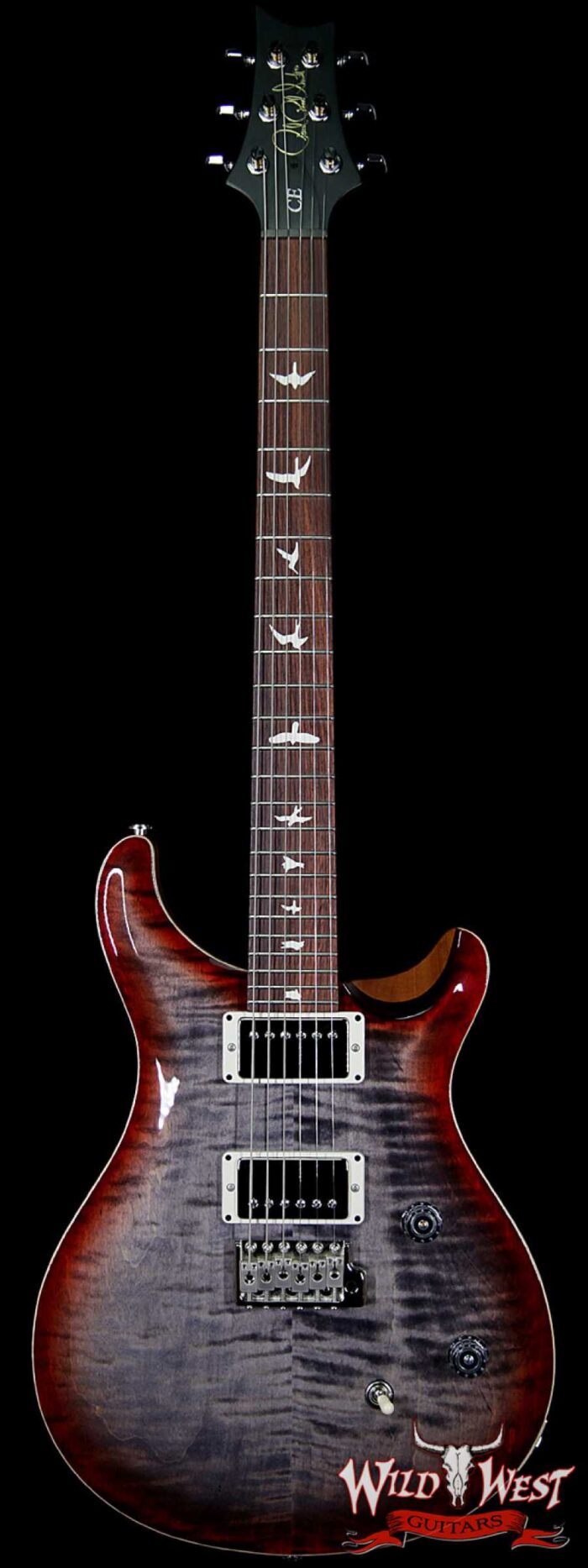 PRS Wild West Guitars Special Run CE 24 Flame Top 57/08 Pickups Faded Grey Black Cherry Burst 246456 - Image 1