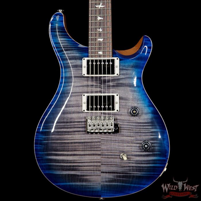 PRS Wild West Guitars Special Run CE 24 Flame Top 57/08 Pickups Faded Grey Black Blue Burst 244783 - Image 3