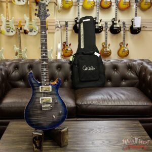 PRS Wild West Guitars Special Run CE 24 Flame Top 57/08 Pickups Faded Grey Black Blue Burst 244783 - Image 8