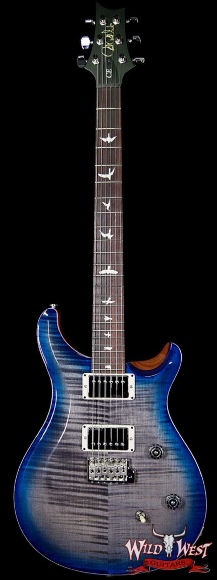 PRS Wild West Guitars Special Run CE 24 Flame Top 57/08 Pickups Faded Grey Black Blue Burst 244785