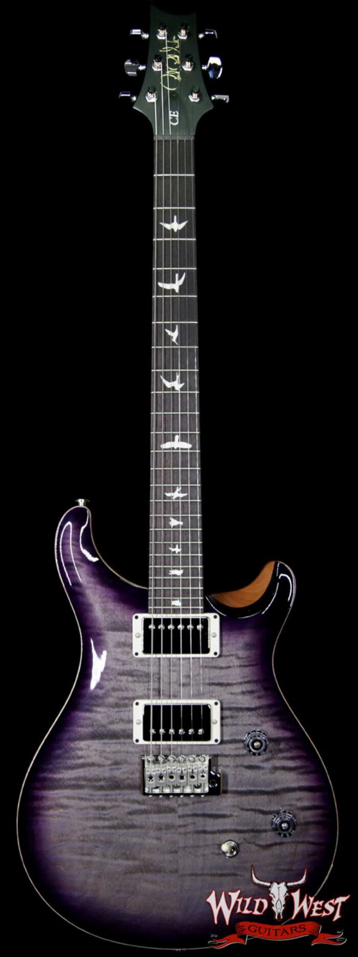 PRS Wild West Guitars Special Run CE 24 Flame Top 57/08 Pickups Faded Grey Black Purple Burst 244778 - Image 1