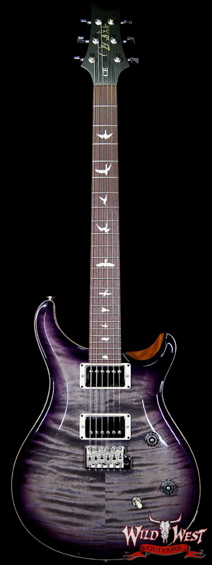 PRS Wild West Guitars Special Run CE 24 Flame Top 57/08 Pickups Faded Grey Black Purple Burst 246453 - Image 1