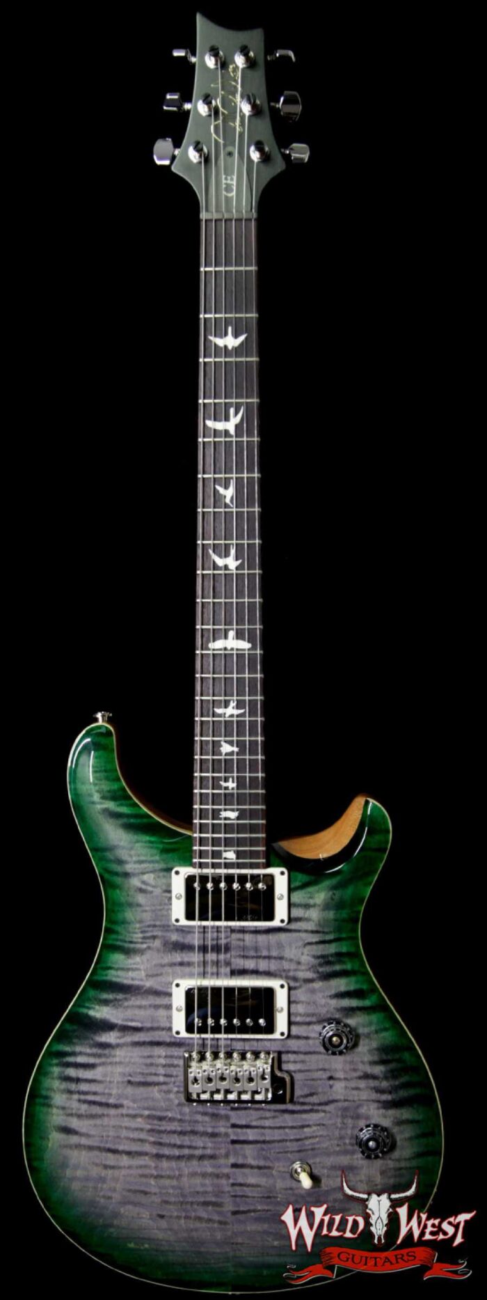 Paul Reed Smith PRS WWG Special Run CE 24 Flame Maple Top 57/08 Pickups Faded Gray Black Green Burst 251435 - Image 1
