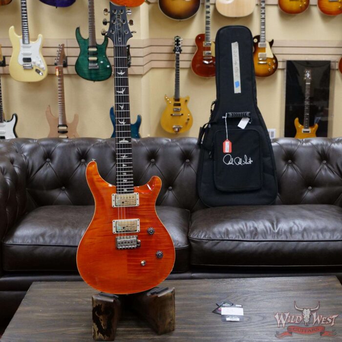 Paul Reed Smith PRS Wild West Guitars Special Run Flame Top Black Neck CE 24 Orange - Image 5
