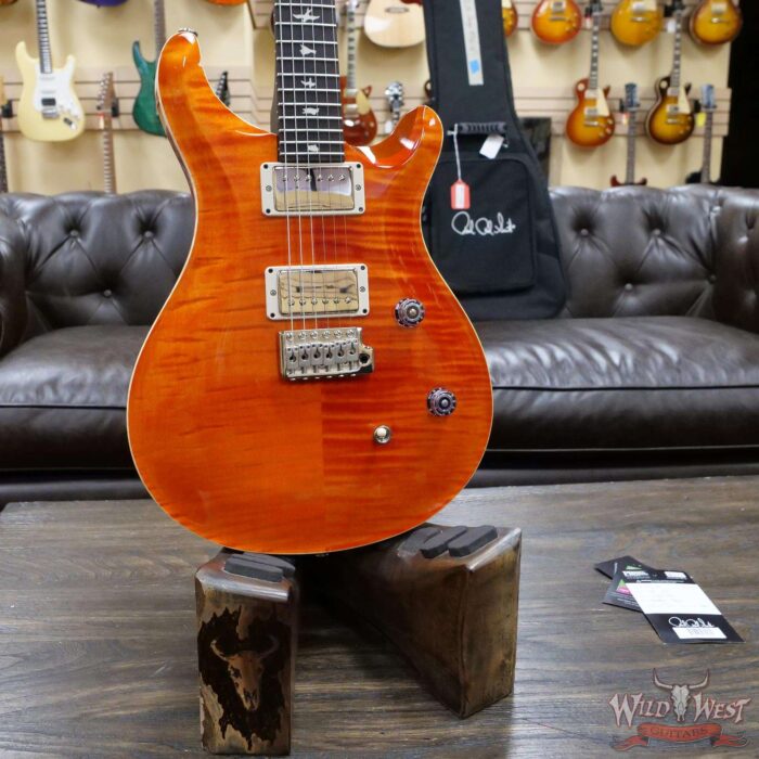 Paul Reed Smith PRS Wild West Guitars Special Run Flame Top Black Neck CE 24 Orange - Image 7