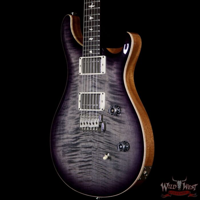 PRS Wild West Guitars Special Run CE 24 Flame Top Painted Neck 57/08 Pickups Faded Gray Black Purple Burst 292245 - Image 2