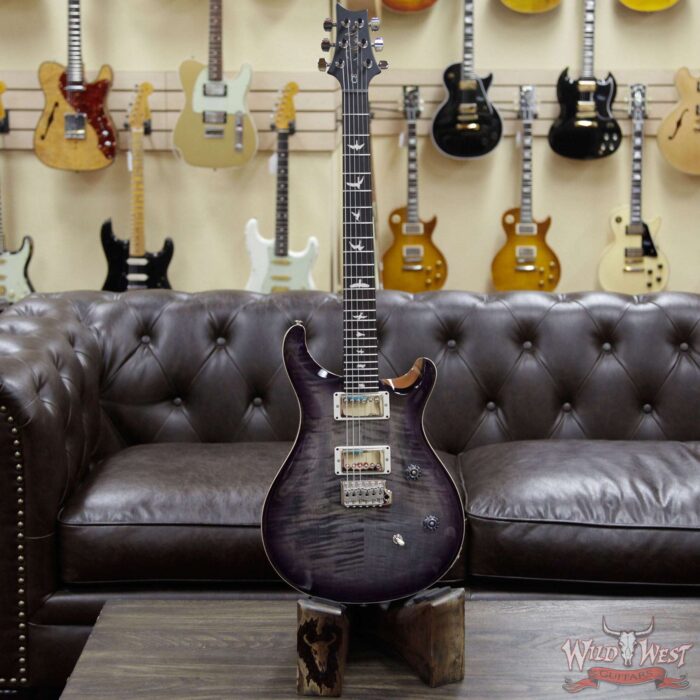 PRS Wild West Guitars Special Run CE 24 Flame Top Painted Neck 57/08 Pickups Faded Gray Black Purple Burst 292245 - Image 5