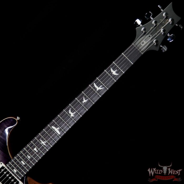 PRS Wild West Guitars Special Run CE 24 Flame Top Painted Neck 57/08 Pickups Faded Gray Black Purple Burst 292245 - Image 4
