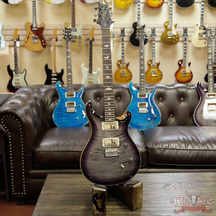 PRS Wild West Guitars Special Run CE 24 Flame Top Painted Neck 57/08 Pickups Faded Gray Black Purple Burst 292564 - Image 6