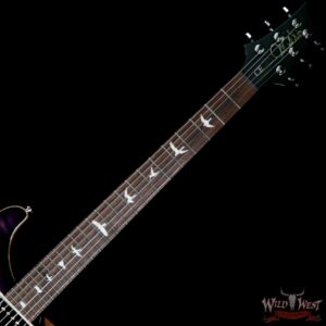 PRS Wild West Guitars Special Run CE 24 Flame Top Painted Neck 57/08 Pickups Faded Gray Black Purple Burst 292564 - Image 5