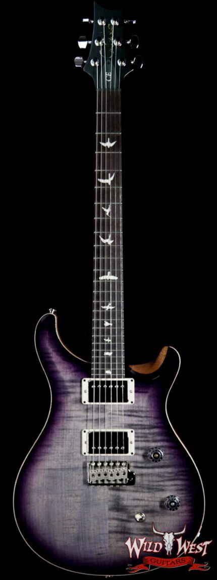 PRS Wild West Guitars Special Run CE 24 Flame Top Painted Neck 57/08 Pickups Faded Gray Black Purple Burst 292575