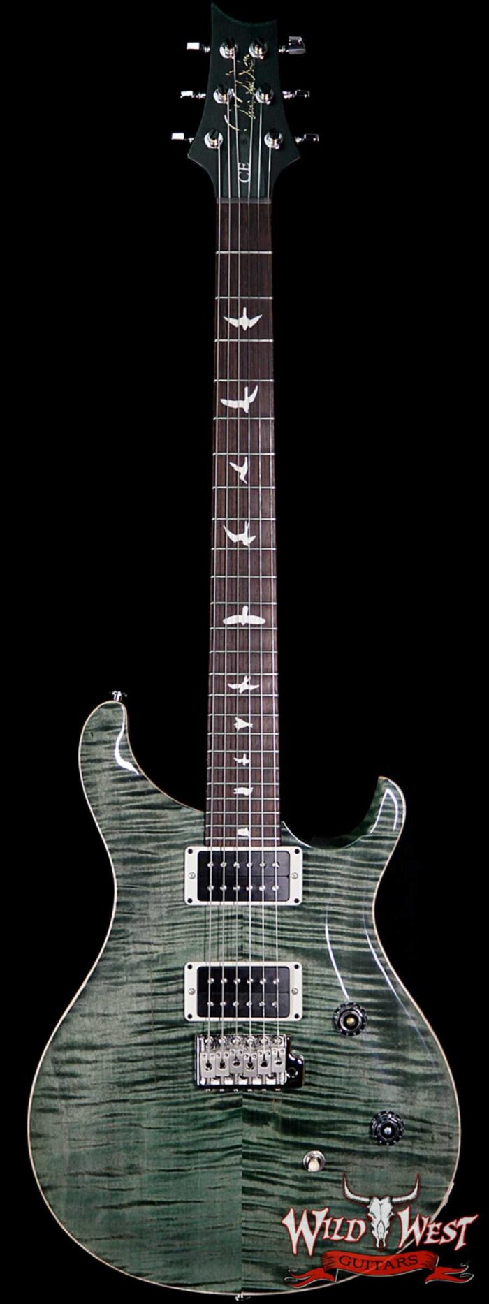 Paul Reed Smith PRS CE 24 Flame Top Painted Neck Trampas Green - Image 1