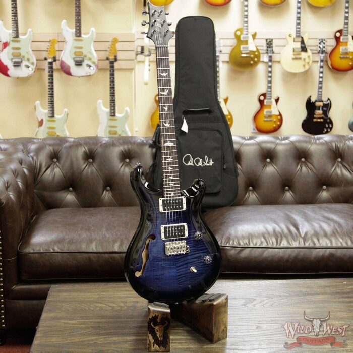 Paul Reed Smith PRS CE 24 Semi-Hollow Flame Top Painted Neck Faded Blue Smokeburst - Image 5