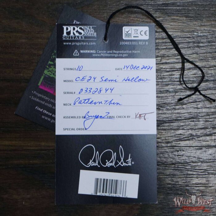 Paul Reed Smith PRS Bolt-On CE 24 Semi-Hollow Amber Smokeburst - Image 12
