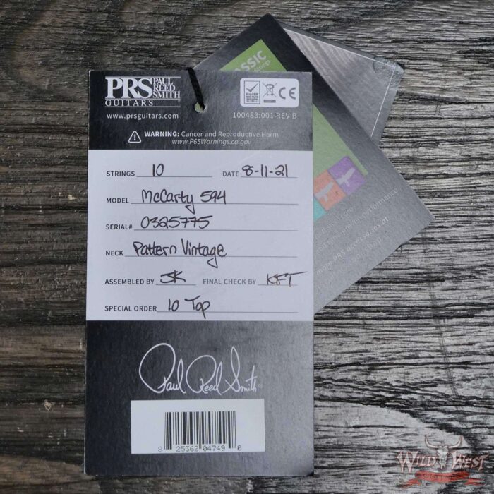 Paul Reed Smith PRS Core 10 Top McCarty 594 Flame Maple Top Rosewood Fingerboard Trampas Green Smokeburst - Image 11