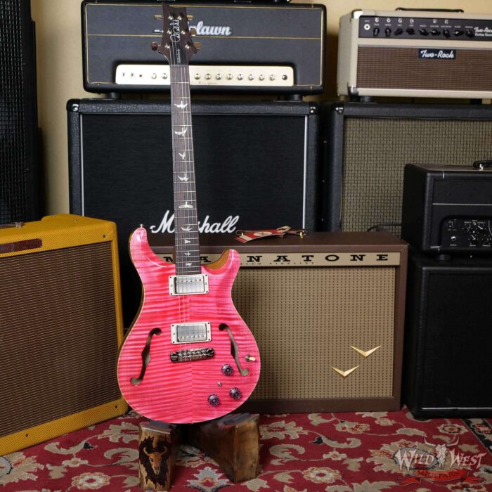 Paul Reed Smith PRS Core Flame Top Hollowbody II Piezo HB2 Rosewood Fingerboard Bonnie Pink - Image 6