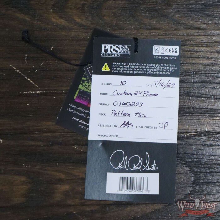 Paul Reed Smith PRS Core Series Custom 24 Piezo Rosewood Fingerboard Purple Iris Natural Back - Image 12