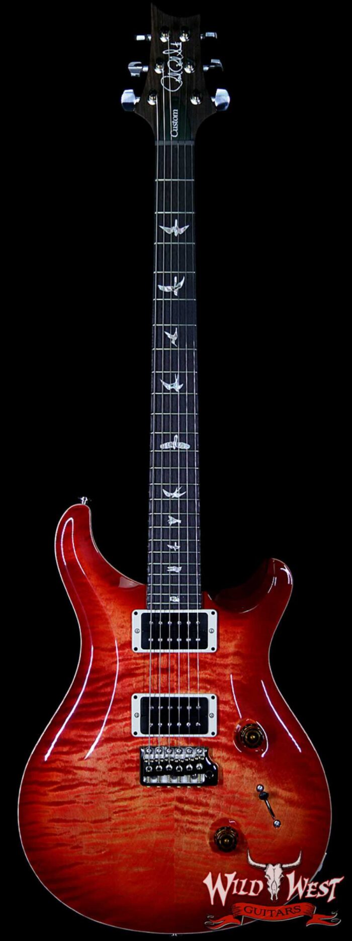 Paul Reed Smith PRS Custom 24 Flame Maple Top Rosewood Fingerboard Blood Orange - Image 1