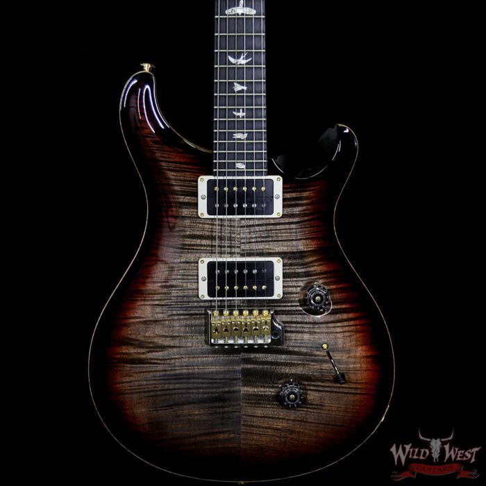 PRS 2018 Experience 10 Top Custom 24 Flame Top East Indian Rosewood Neck Ebony Board Charcoal Tricolor Burst - Image 3