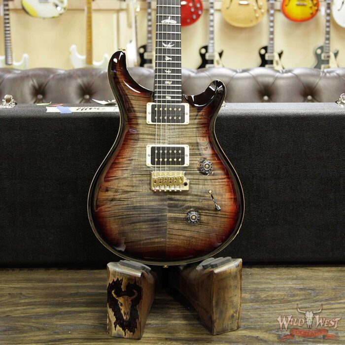 PRS 2018 Experience 10 Top Custom 24 Flame Top East Indian Rosewood Neck Ebony Board Charcoal Tricolor Burst - Image 10