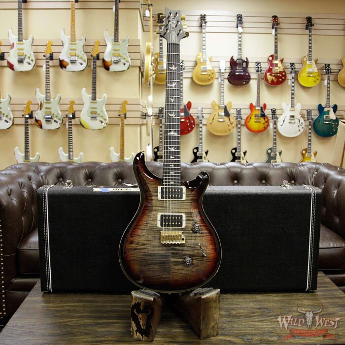 PRS 2018 Experience 10 Top Custom 24 Flame Top East Indian Rosewood Neck Ebony Board Charcoal Tricolor Burst - Image 11