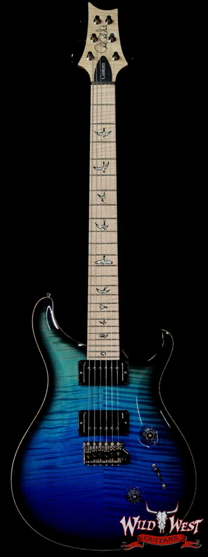 PRS Core 10 Top Custom 24 Flame Maple Top Neck & Board 58/15 LT PUs Blue Fade Smokeburst - Image 1