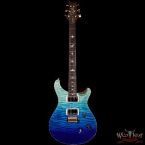2018 PRS Wood Library 10 Top Custom 24 Flame Top Korina Neck Cocobolo Board Blue Fade - Image 5